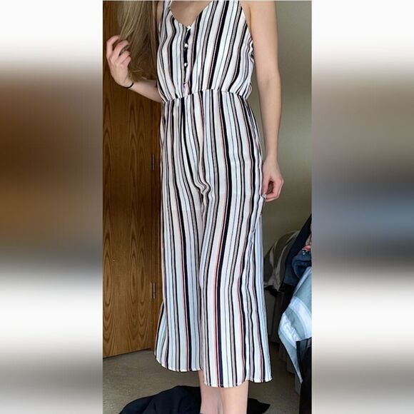Sienna Sky Striped Jumpsuit Tie Back Medium - Picture 9 of 9